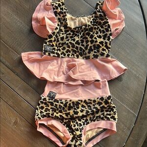 Leopard Print and Pink Ruffle Two-Piece Set Kandi Kouture CM